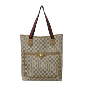Gucci GG Plus Supreme Web Sherry Tote Bag beige GG monogram canvas